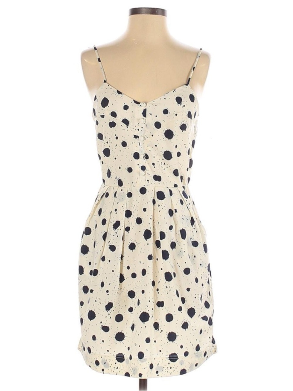 Greylin Ink Blot Polka Dot Mini Dress xs